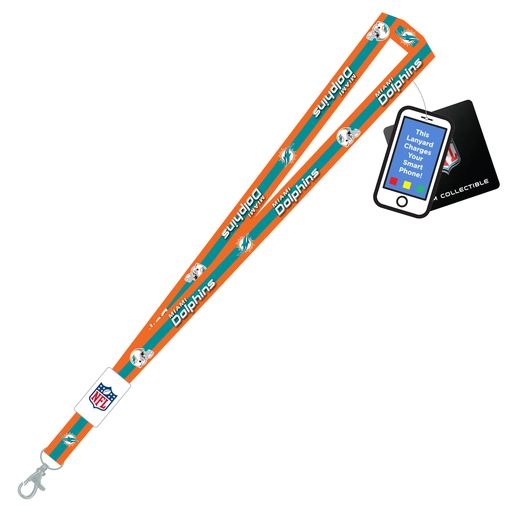 Miami Dolphins  Charging Lanyard iPhone iPad USB Cable NFL Fan Gear