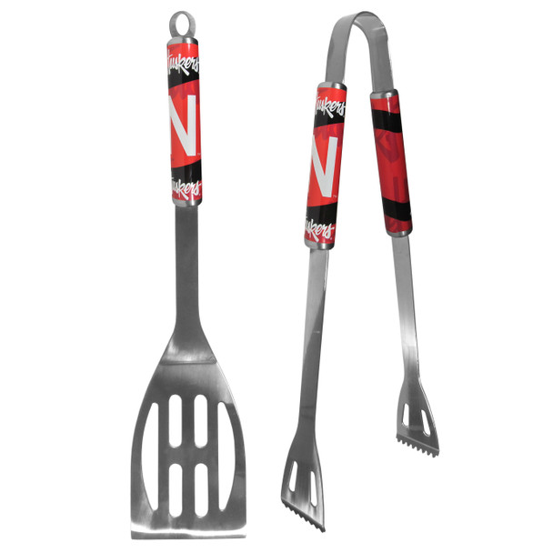 Nebraska Cornhuskers 2 pc Steel BBQ Tool Set