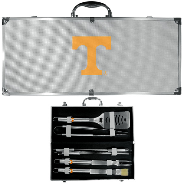 Tennessee Volunteers 8 pc Stainless Steel BBQ Set w/Metal Case