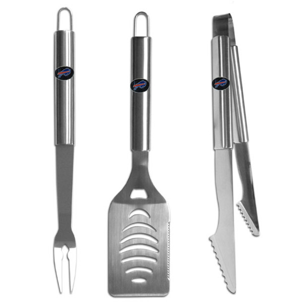 Buffalo Bills 3 pc Stainless Steel BBQ Set