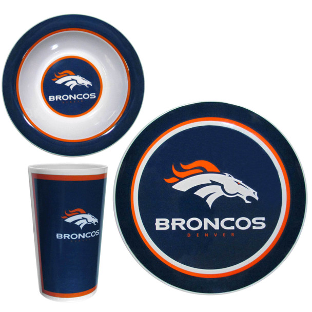 Denver Broncos 12 pc Melamine Dish Set