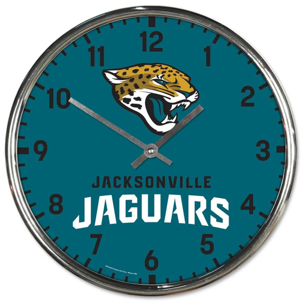 Jacksonville Jaguars Clock Round Wall Style Chrome Jacksonville Jaguars Clock Round Wall Style Chrome