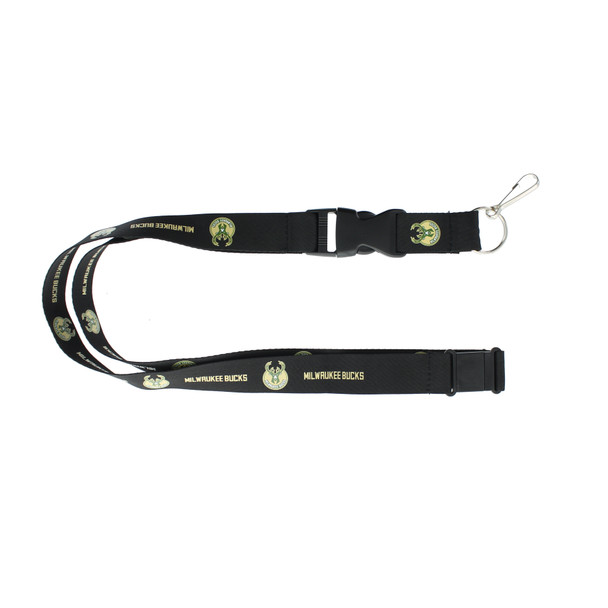 Milwaukee Bucks Lanyard Keychain ID Holder NBA Fan Accessory Black
