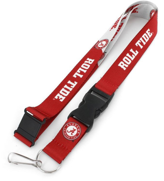Alabama Crimson Tide Lanyard Keychain ID Holder NCAA Fan Accessory Breakaway Style Slogan Design