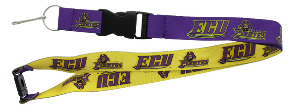 East Carolina Pirates Lanyard Keychain ID Holder NCAA Fan Accessory - Reversible