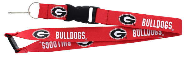 Georgia Bulldogs Lanyard Keychain ID Holder NCAA Fan Accessory Red