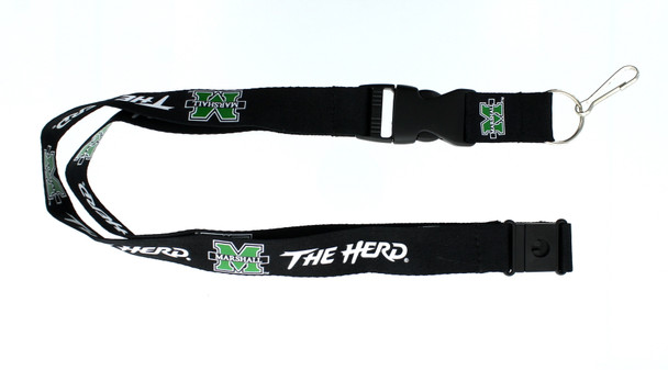 Marshall Thundering Herd Lanyard Keychain ID Holder NCAA Fan Accessory - Black