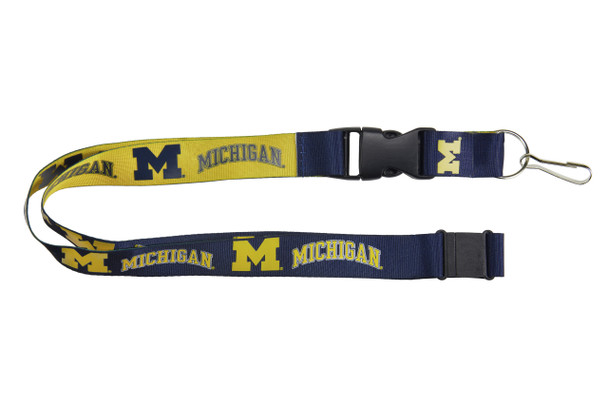 Michigan Wolverines Lanyard Keychain ID Holder NCAA Fan Accessory Reversible