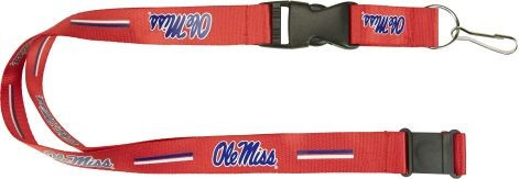 Mississippi Rebels Lanyard Keychain ID Holder NCAA Fan Accessory Red