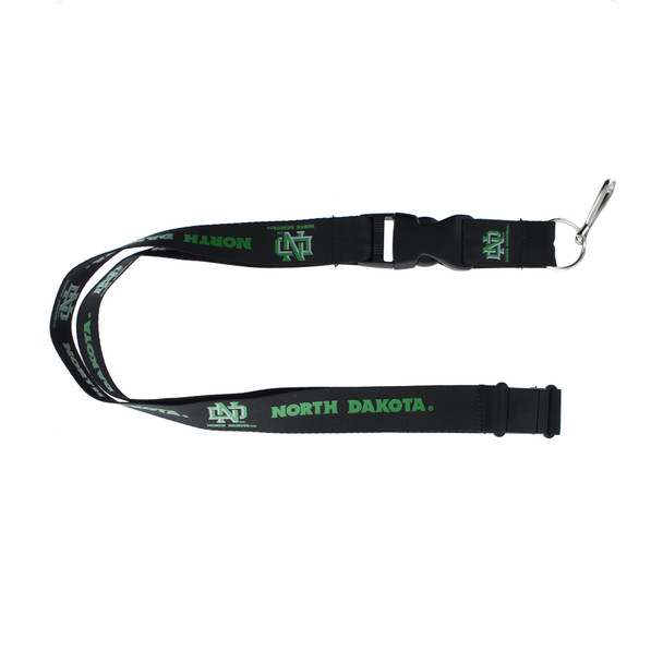North Dakota Fighting Hawks Lanyard Keychain ID Holder NCAA Fan Accessory - Black