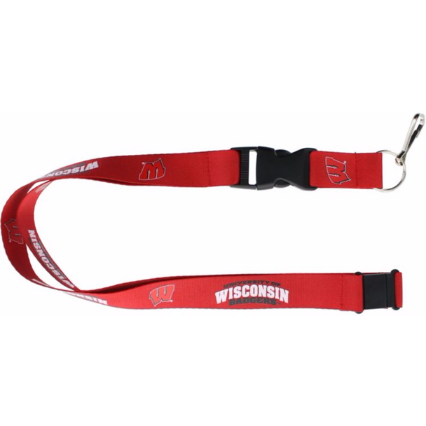 Wisconsin Badgers Lanyard Keychain ID Holder NCAA Fan Accessory Red