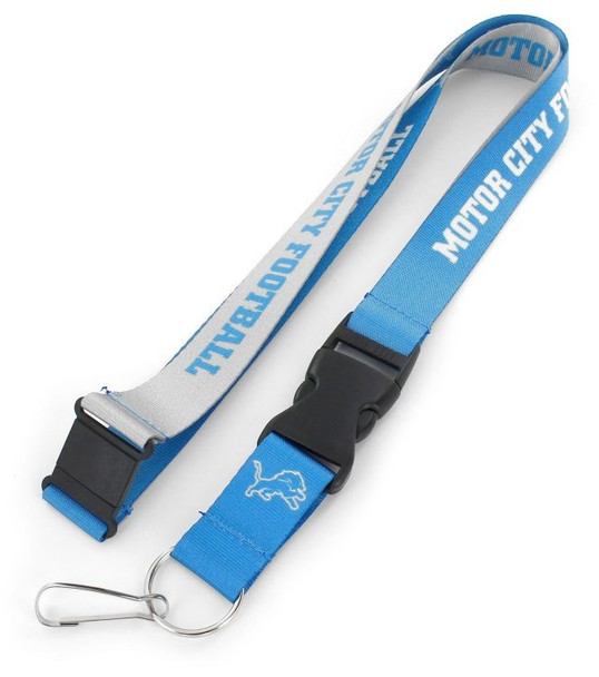 Detroit Lions Lanyard Keychain ID Holder NFL Fan Accessory Breakaway Style Slogan Design