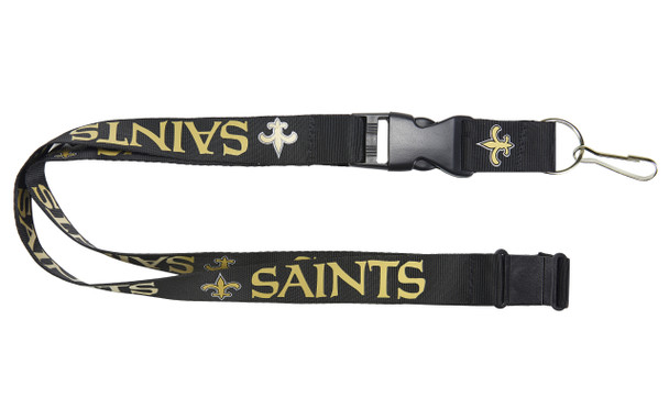 New Orleans Saints Lanyard Keychain ID Holder NFL Fan Accessory Black