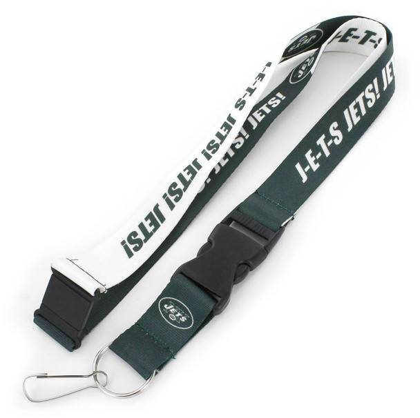New York Jets Lanyard Keychain ID Holder NFL Fan Accessory Breakaway Style Slogan Design