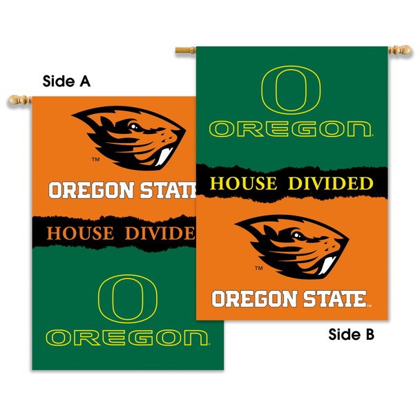 Oregon - Oregon State 2-Sided 28" X 40" Banner W/ Pole Sleeve House Divided