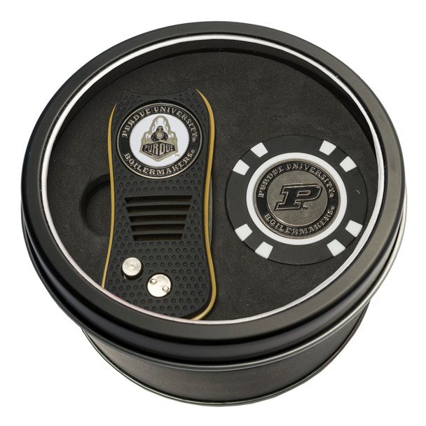 Purdue Boilermakers Tin Gift Set with Switchfix Divot Tool and Golf Chip