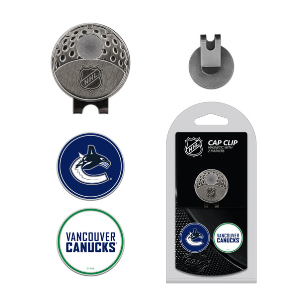 Vancouver Canucks Cap Clip With 2 Golf Ball Markers