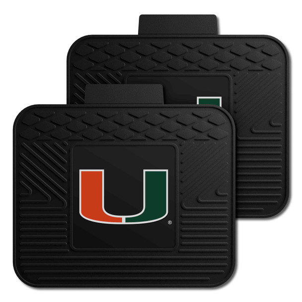 University of Miami - Miami Hurricanes 2 Utility Mats U Primary Logo Black