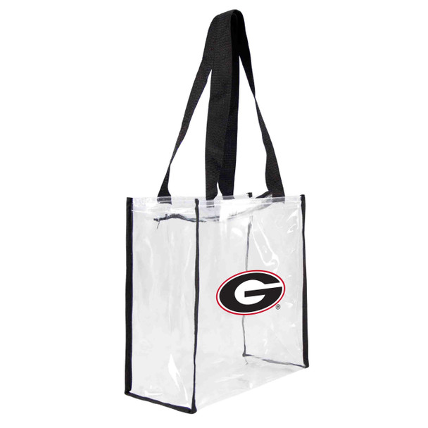 Georgia Bulldogs Clear Square Stadium Tote Bag NCAA Approved Fan Bag Tote