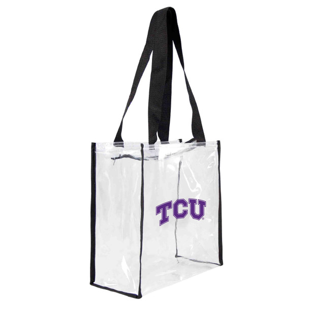 TCU Horned Frogs Clear Square Stadium Tote Bag NCAA Approved Fan Bag Tote