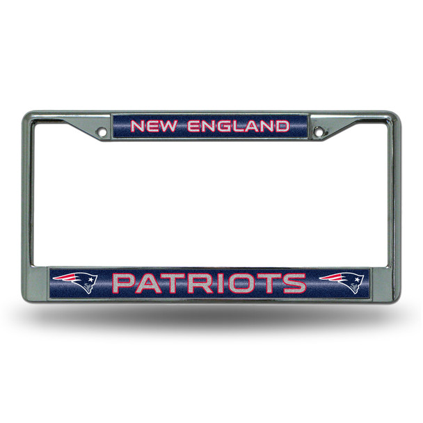 New England Patriots Bling Chrome License Plate Frame