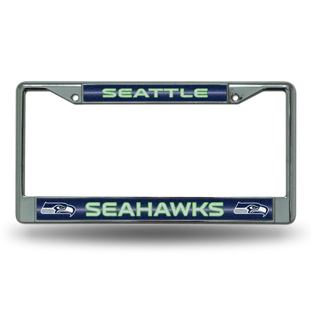 Seattle Seahawks Bling Chrome License Plate Frame