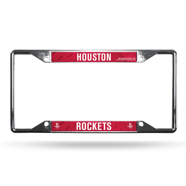 Houston Rockets License Plate Frame Chrome EZ View