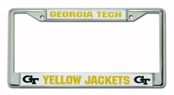 Georgia Tech Yellow Jackets License Plate Frame Chrome