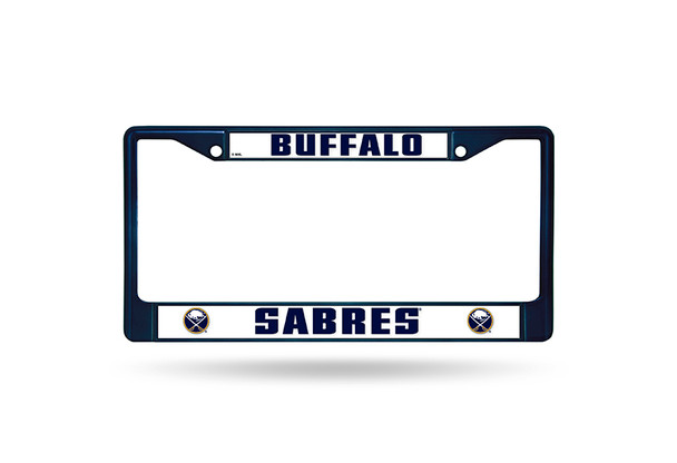 Buffalo Sabres License Plate Frame Chrome Navy
