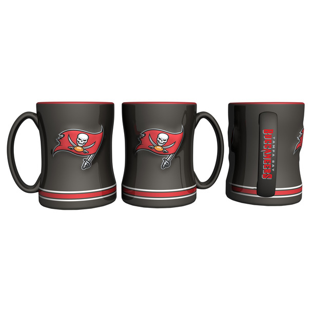 Tampa Bay Buccaneers Coffee Mug - 14oz Sculpted Relief - New Logo