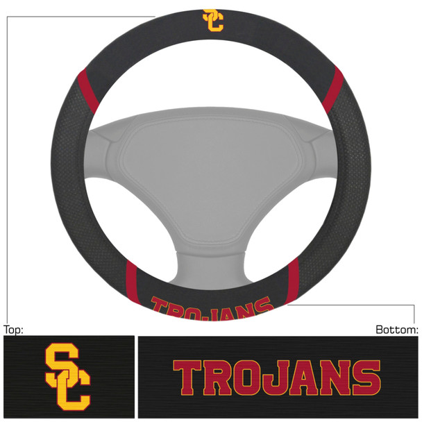 Southern California Trojans Steering Wheel Cover Embroidered NCAA Auto Accessory
