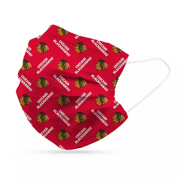 Chicago Blackhawks Face Mask Disposable 6 Pack