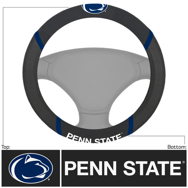Penn State Nittany Lions Steering Wheel Cover Embroidered NCAA Auto Accessory