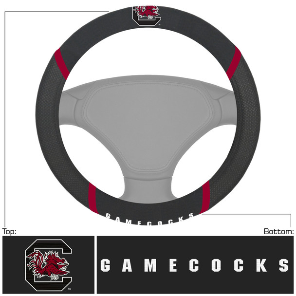 South Carolina Gamecocks Steering Wheel Cover Embroidered NCAA Auto Accessory