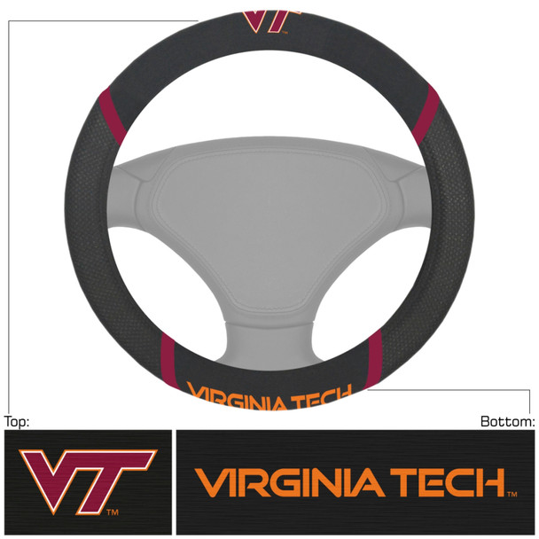 Virginia Tech Hokies Steering Wheel Cover Embroidered NCAA Auto Accessory