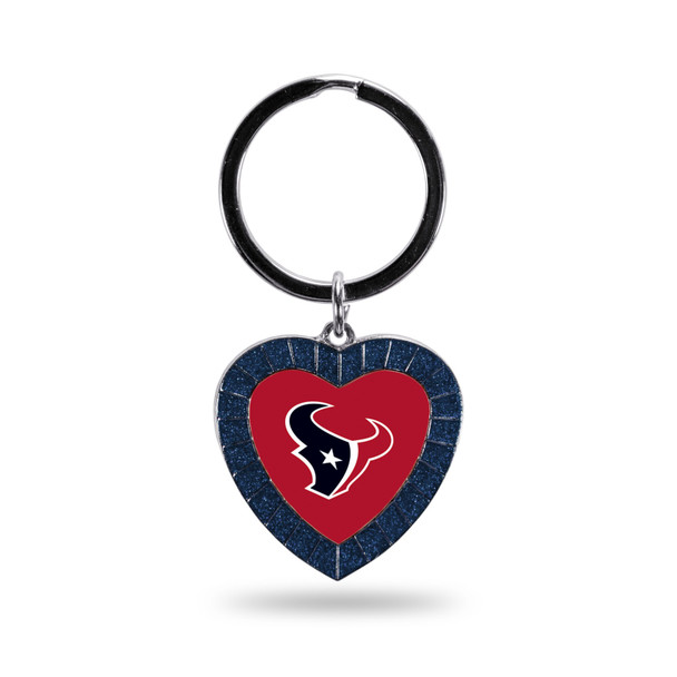 Houston Texans Navy Rhinestone Heart Keychain