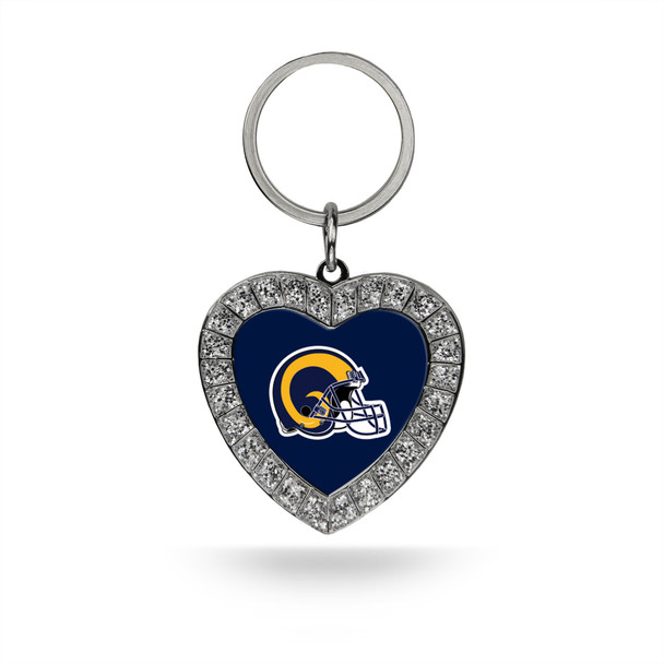Los Angeles Rams Retro Rhinestone Heart Keychain