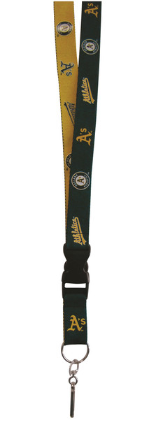 Oakland Athletics Lanyard Keychain ID Holder MLB Fan Accessory - Two-Tone