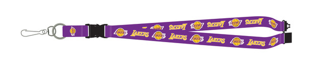 Los Angeles Lakers Lanyard Keychain ID Holder NBA Fan Accessory Breakaway with Key Ring Style Purple