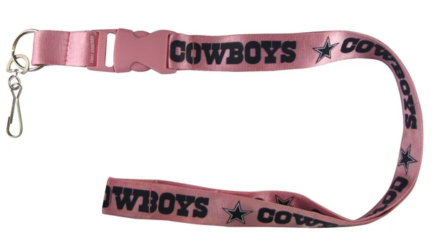Dallas Cowboys Lanyard Keychain ID Holder NFL Fan Accessory - Breakaway with Key Ring  - Pink