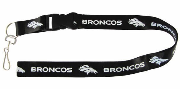 Denver Broncos Lanyard Keychain ID Holder NFL Fan Accessory - Breakaway with Key Ring - Black