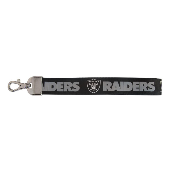 Las Vegas Raiders Lanyard Keychain ID Holder NFL Fan Accessory Wristlet Style Black