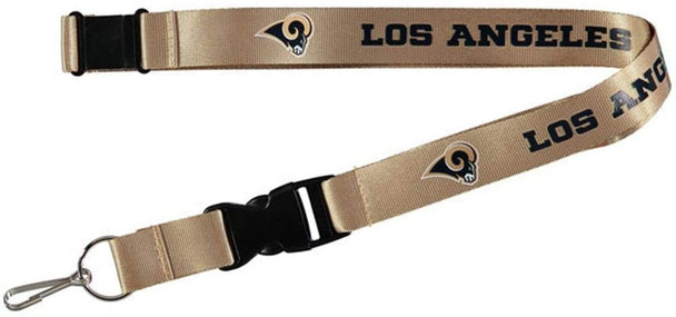 Los Angeles Rams Lanyard Keychain ID Holder NFL Fan Accessory Breakaway with Key Ring Style Gold