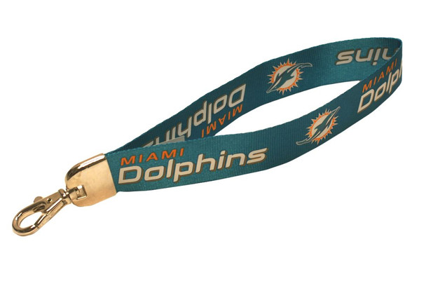 Miami Dolphins Lanyard Keychain ID Holder NFL Fan Accessory Wristlet Style