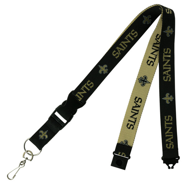 New Orleans Saints Lanyard Keychain ID Holder NFL Fan Accessory Two Tone Style