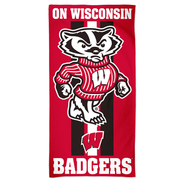 Wisconsin Badgers Beach Towel 30x60 NFL Fan Bath Towel Beach Style