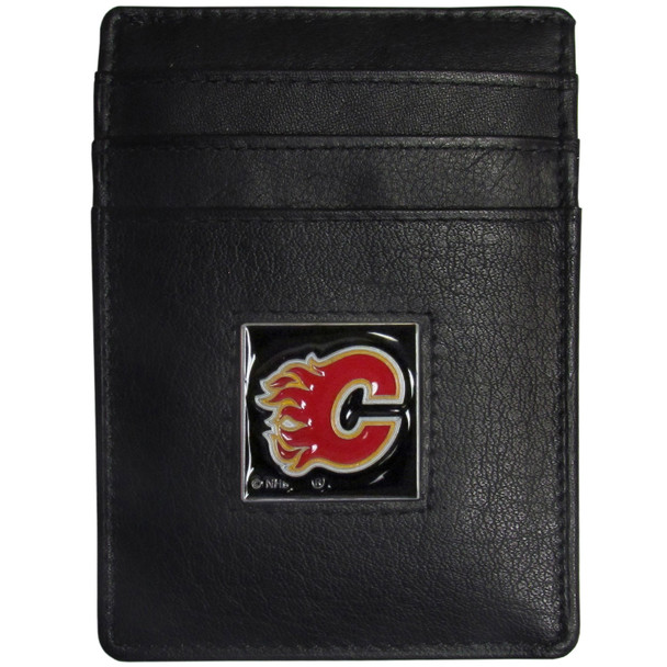 Calgary Flames® Leather Money Clip/Cardholder