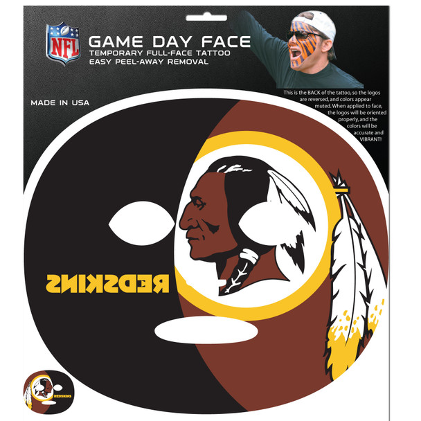 Washington Commanders Game Face Temporary Tattoo