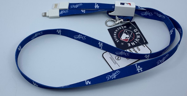 Los Angeles Dodgers Charging Lanyard iPhone iPad USB Cable MLB Fan Gear