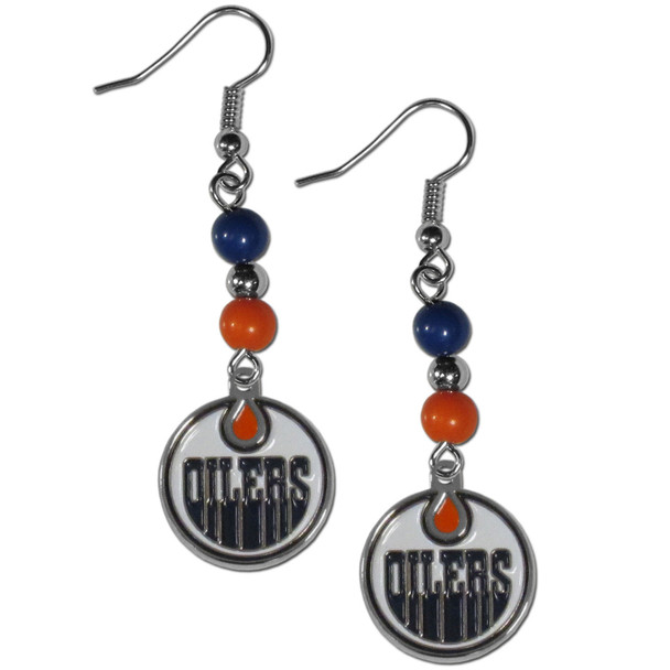 Edmonton Oilers Fan Bead Dangle Earrings